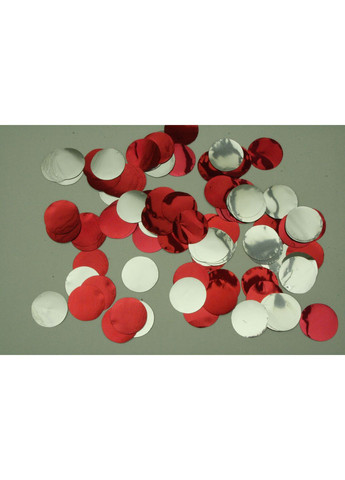 Кружочки серебристо-красные фольгированные No Brand (368969877)