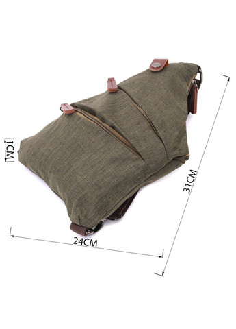 Сумка слинг мужская через плечо из оливкового текстиля 22197 Vintage (362417807)