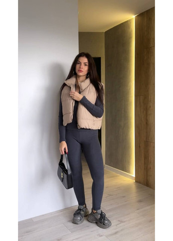 Жіночий теплий термокостюм графiтового кольору 35596 Fashion (365776888)