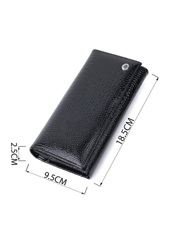 Женский кошелек из натуральной лакированной кожи 22679 Черный st leather (331907548)