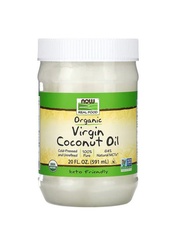 Органическое Кокосовое Масло Organic Coconut Oil Virgin - 591мл Now Foods (279624722)