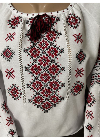 Біла стильна гуцульська вишиванка на білому домотканому полотні ручної роботи ж-2212. m (371907651)