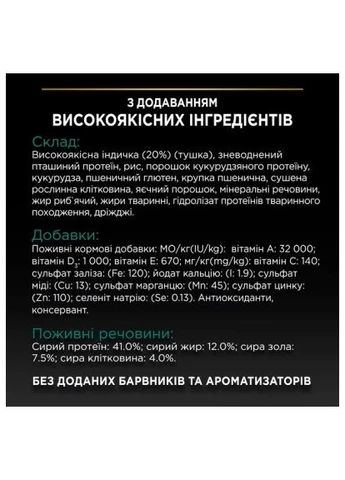 Сухой корм для кошек Sterilised Adult 1+ Renal Plus Для взрослых стерилизованных С индейкой 400 г (7613033564673) ProPlan Sterilised Adult 1+ Renal Plus Для дорослих стерил (401809610)