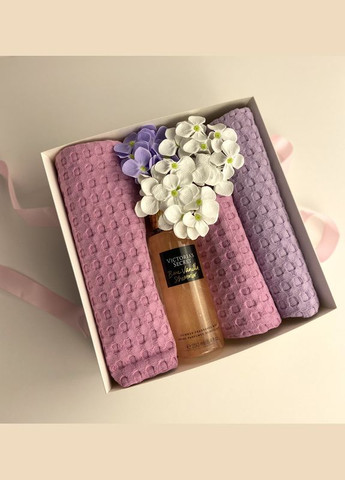 Набор подарок для женщины Victoria's Secret на день рождения полотенце тюрбан для волос, мыльные цветы гортензии (5743-2237) No Brand (336186786)