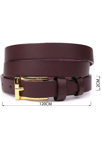 Модный узкий кожаный ремень для женщин 22953 Бордовый Grande Pelle (362556817)