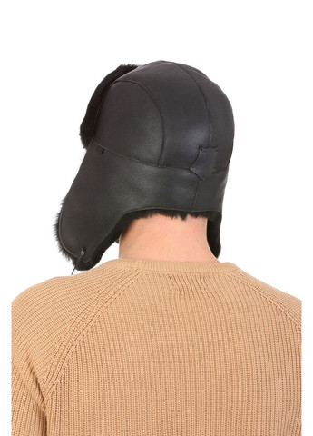 Ушанка чоловіча з овчини "Меринос" чорна (SC43022) Shlyapka (295922916)