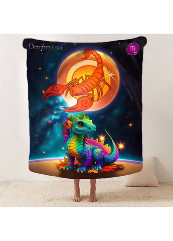 Плед 3D авторский со знаком зодиака на 2024 год Скорпион 12885 135х160 см FlexDress (368764150)