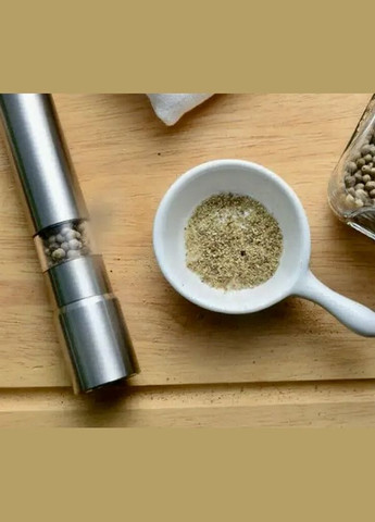 Млин ручний міні для перцю, солі металева Механічна перечниця, перцемолка 30мл 15 х 2,5 см Ababila (296925479)