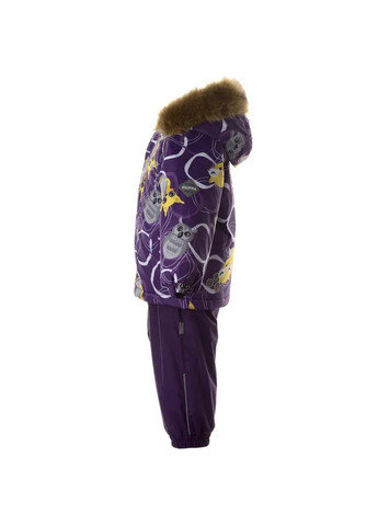 Фіолетова комплект зимовий lasse: куртка + напівкомбінезон, р.86, фіолетовий з принтом () Huppa 45140030-23253-086