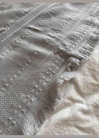 Турецкий хлопковый плед евро пике 220х240 серый (П4КA-turkish-001-01) No Brand (308755106)