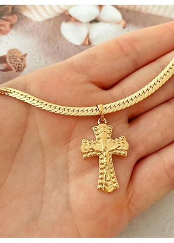 Позолоченная Цепочка 60см + Крестик. Позолота No Brand (358939818)