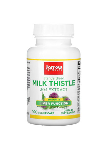 Стандартизована розторопша 150 мг Milk Thistle для печінки 100 вегетаріанських капсул Jarrow Formulas (264648083)