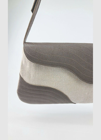 Сумка жіноча натуральна замша / шкіра на плече блакитна/ коричнева середній розмір No Brand Багет (322169840)