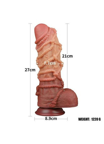 Фалоімітатор - Dual-Layered Silicone Cock With Rope 10.5" Flesh - Реалістичні фалоімітатори і ділдо Lovetoy (335399620)