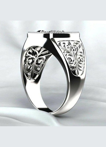 Чоловічий перстень у вигляді срібного Скорпіона на чорному фоні з візерунком ручна робота розмір 20 Fashion Jewelry (285110655)