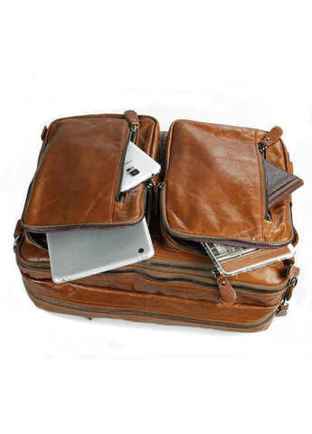 Кожаная сумка-трансформер: рюкзак, бриф, сумка 7014B John McDee (329146744)