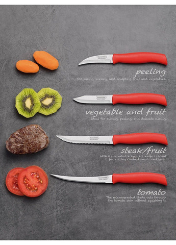 Нож SOFT PLUS red д/стейка 127мм инд. блистер (23661/175) Tramontina (365276797)