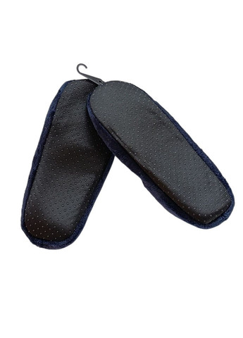 Темно-синие мягкие тапочки-следствия антискользкая подошва No Brand с бантом