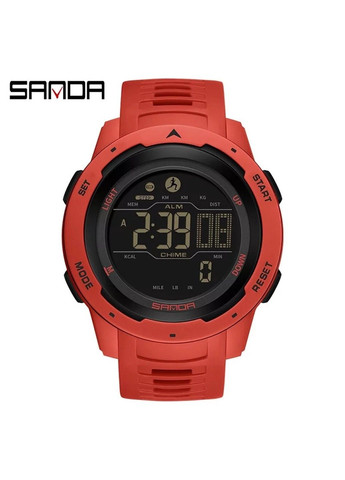 Чоловічий наручний спортивний годинник Червоний Sanda (314483775)