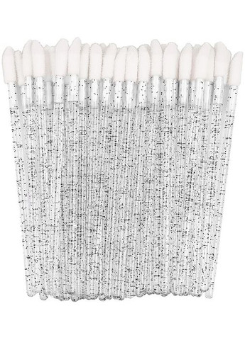 Аплікатори для блиску для губ у футлярі, білі з чорними блискітками 50шт (1318272-30476454) Clavier (368642214)