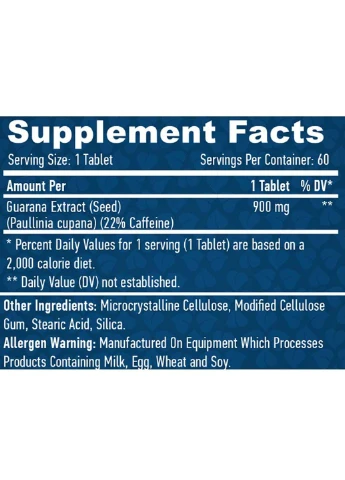 Гуарана Guarana 900 mg 60 Tabs Haya Labs (301769313)