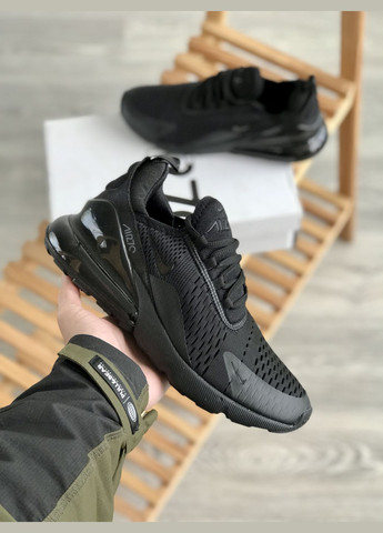 Кроссовки женские и мужские Nike Air Max 270 black| Найк Аир Макс 270 черные No Brand чёрные демисезоны (307288658)