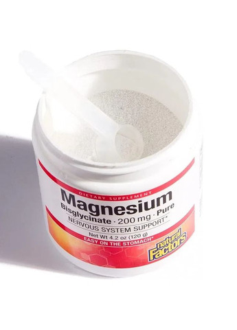 Бісгліцинат магнію Magnesium Bisglycinate Порошок 200 мг 145 г 5.1 унції Natural Factors (362027093)