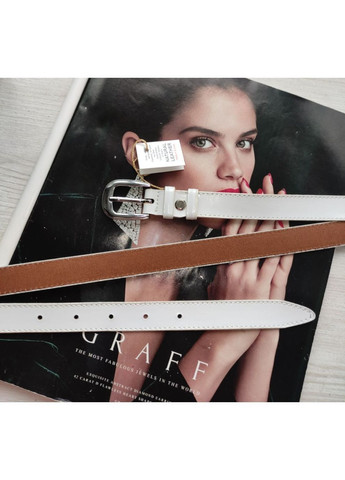 Кожаный белый лаковый ремень. No Brand (368848653)