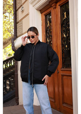 Женский утепленный бомбер из плащевки — наполнитель 150 синтепон, размер 42–46 (замеры в описании) DK/DL Мода без кордонів на молнии (362494189)