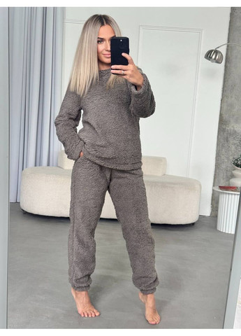 Графітова піжама/домашній костюм плюш-травка,штани та кофта Україна