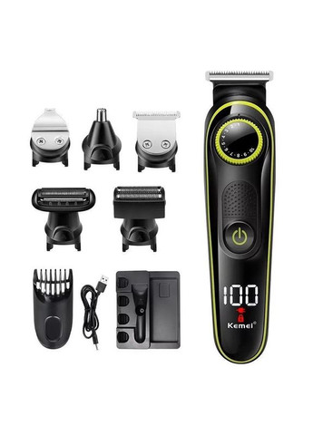 Триммер Km-696 Шесть Насадок в Комплекте для Стрижки Волос, Бритья, Стрижки Узоров (5024534) Kemei (318513473)