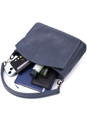 Стильна сумка на плече з натуральної шкіри 23009 Синій Vintage (347580003)