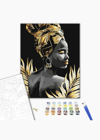 Картина за номерами золотою фарбою Жіночність 40х50см Картини в цифрах Малювання по номерах BS52872 Brushme (308988829)