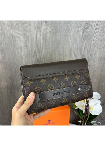 Великий чоловічий клатч барсетка коричневий з екошкіри ProDobro (363259235)