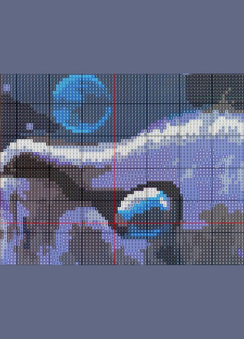 Набір для вишивання за нанесеною на канву схемою "Night cat". AIDA 14CT printed, 48*39 см Joy Sunday (313613418)