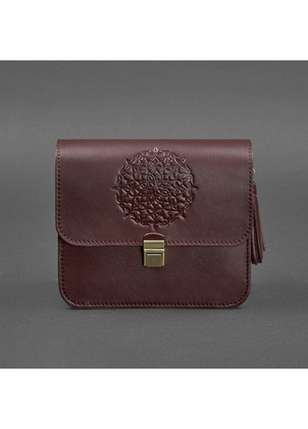 Шкіряна жіноча бохо-сумка Лілу бордова Krast BlankNote кросс-боди (348359146)