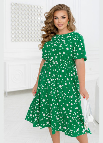 Зелена повсякденний сукня в горошок дзвін No Brand в горошок