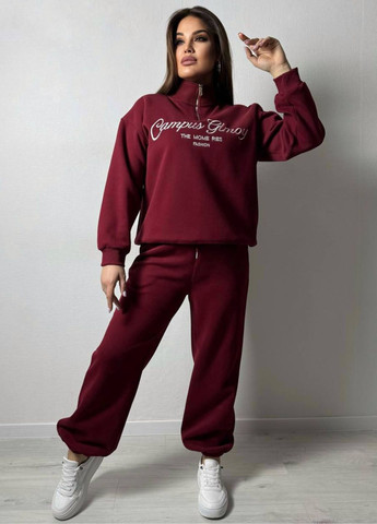 Базовий повсякденний оверсайз костюм двійка: кофта на блискавці з написом + штани на резинці Україна (317365370)