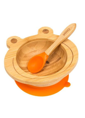 Набір дитячого посуду 3в1 Жабенятко Єдиноріжка Коричнево-помаранчевий 3 шт (310201) Бабака (326806667)