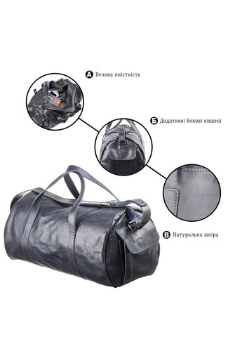 Сумка дорожня 11049 Синя Grande Pelle (371735007)