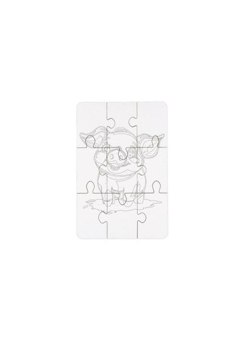 Деревянный пазлраскраска А5 "Поросенок" Puz-22939 кисточка, краски, клейкая пленка PuzzleOK (315352197)