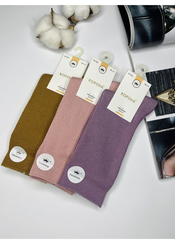 Комбинированные носки набор 3 пары кашемировые высокие Корона (360898025)