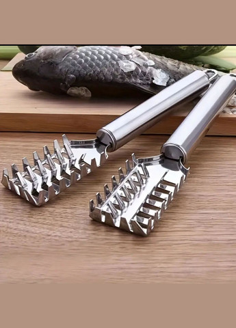 Рыбочистка 4-рядная из нержавеющей стали скребок для быстрой чистки рыбы 19.5 см Kitchen Master (317638703)