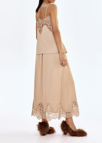 Бежевая кэжуал однотонная юбка H&M