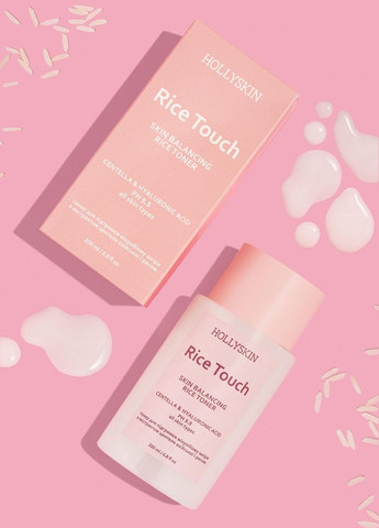 Набор для восстановления микробиома лица с экстрактом азиатской центели Skin Balancing Rice Touch (крем 50 мл + тонер 200 мл) Hollyskin (298748600)