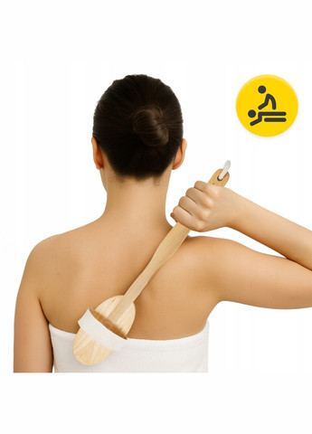 Щетка для сухого массажа тела 2 в 1 с натуральным ворсом и деревянной ручкой () 4FIZJO P-5907739315090 (275095776)