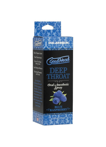 Спрей для мінету Doc Johnson GoodHead DeepThroat Spray — Blue Raspberry 59 мл для глибокого миття No Brand (303885406)