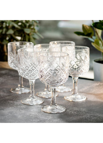 Бокалы для вина на высокой ножке набор 6 шт винный бокал стеклянный прозрачный 400 мл Jooki (358706138)