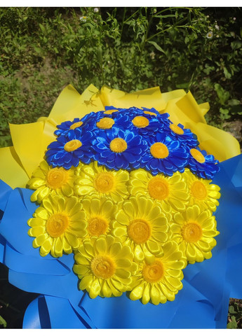 Букет з атласних стрічок ромашки No Brand (368672372)