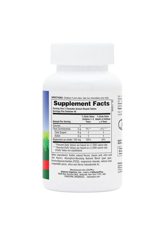 Витамины и минералы Animal Parade Mag Kidz Sugar Free, 90 жевательных таблеток - Вишня Natures Plus (322291880)